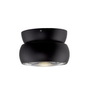 Schwarze LED-Deckenleuchte in seitlicher Perspektive