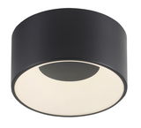 Runde, schwarze Deckenleuchte TANIKA aus seitlicher Perspektive