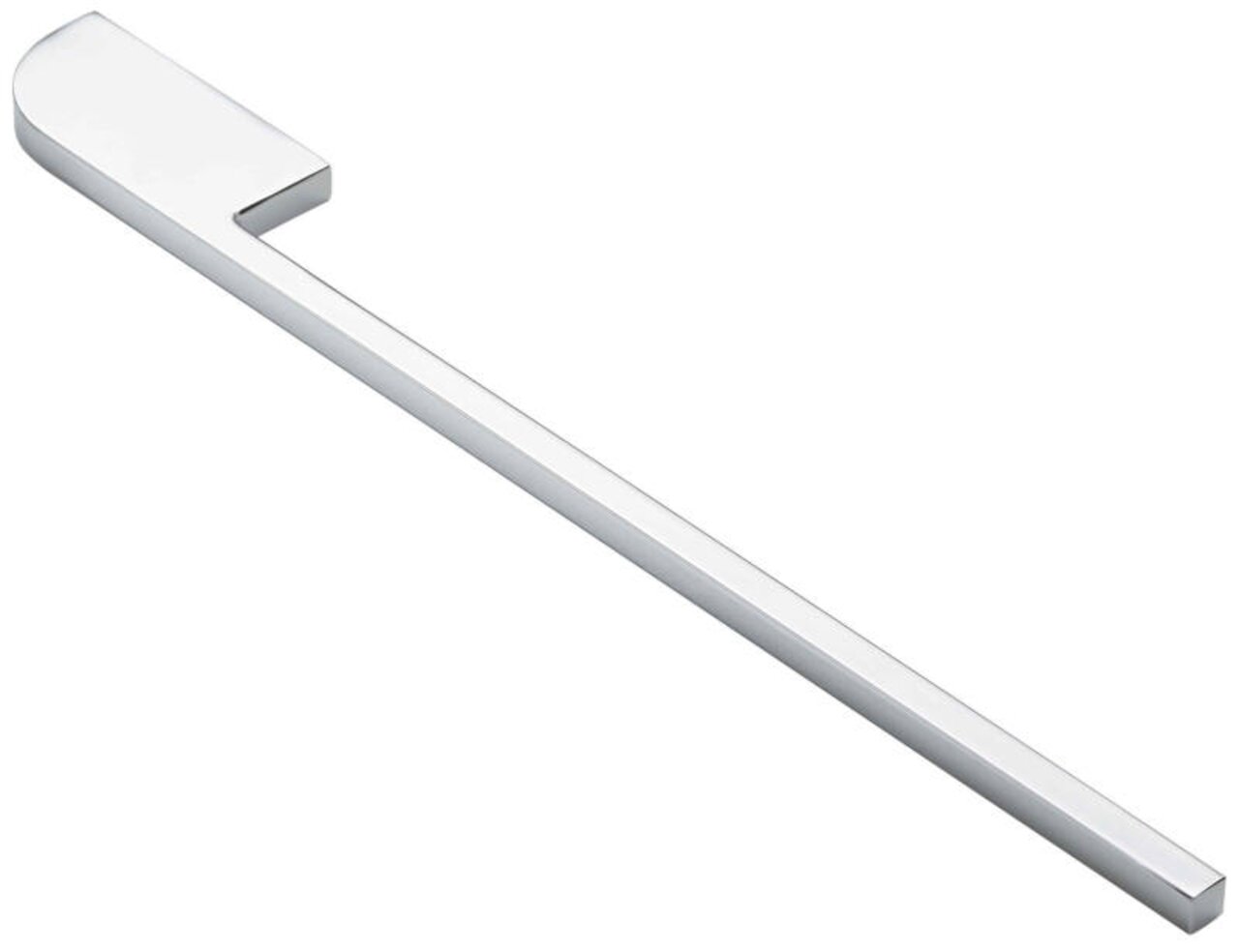 Moderner Handtuchhalter aus Metall in seitlicher Perspektive