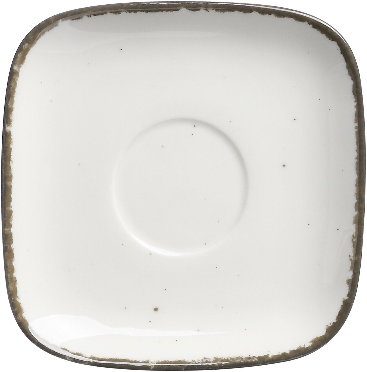 Espressountertasse Casa beige, quadratisch mit abgerundeten Ecken, Draufsicht