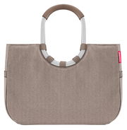 Beige Einkaufstasche mit ovalem Griff, Vorderansicht