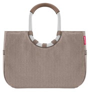 Beige Einkaufstasche mit ovalem Griff, Vorderansicht