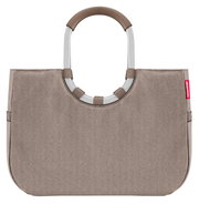 Beige Einkaufstasche mit ovalem Griff, Vorderansicht