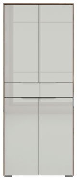 Frontansicht eines modernen, vier-türigen Aktenschranks mit einem Schubfach, Modell Voleo NEVADA, in elegantem Design.