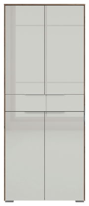 Frontansicht eines modernen, vier-türigen Aktenschranks mit einem Schubfach, Modell Voleo NEVADA, in elegantem Design.