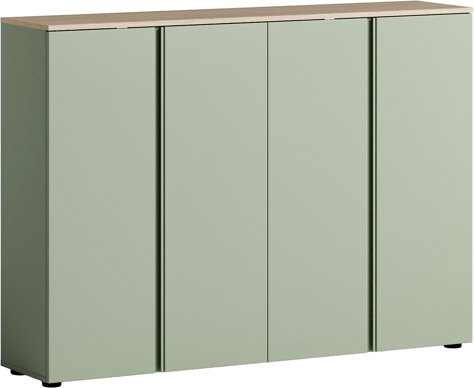 Voleo XXL-Schuhschrank Grüner XXL-Schuhschrank mit vier Türen, frontal betrachtet