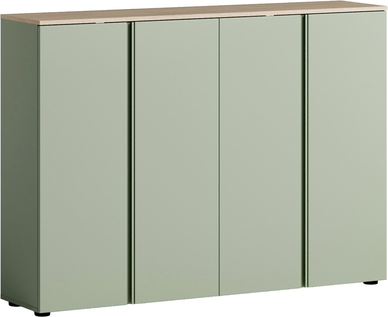 Voleo XXL-Schuhschrank Grüner XXL-Schuhschrank mit vier Türen, frontal betrachtet