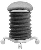 Grauer Aktiv-Sitz mit wellenförmigem Design und Rollen, Vorderansicht