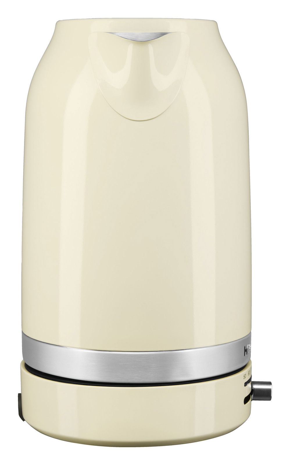 Beiger Wasserkocher mit 1,7 Liter Fassungsvermögen, Vorderansicht