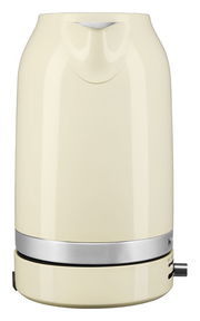 Beiger Wasserkocher mit 1,7 Liter Fassungsvermögen, Vorderansicht