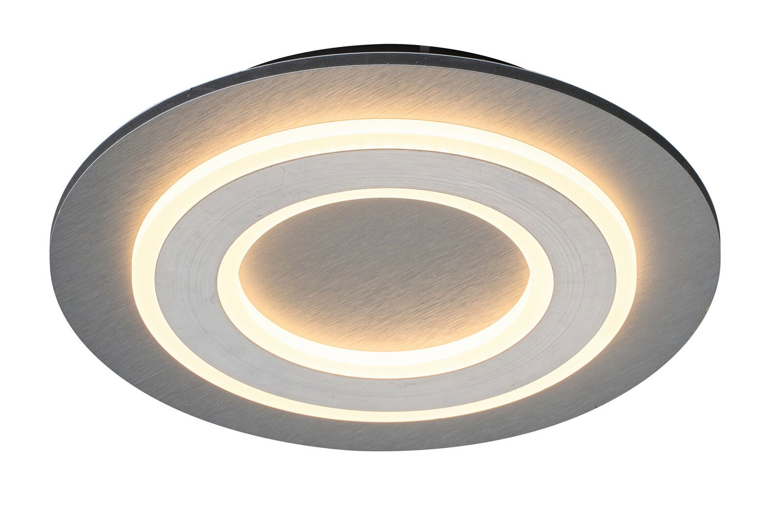 Moderne Deckenleuchte CLEMENS mit kreisförmigem Design, seitliche Perspektive