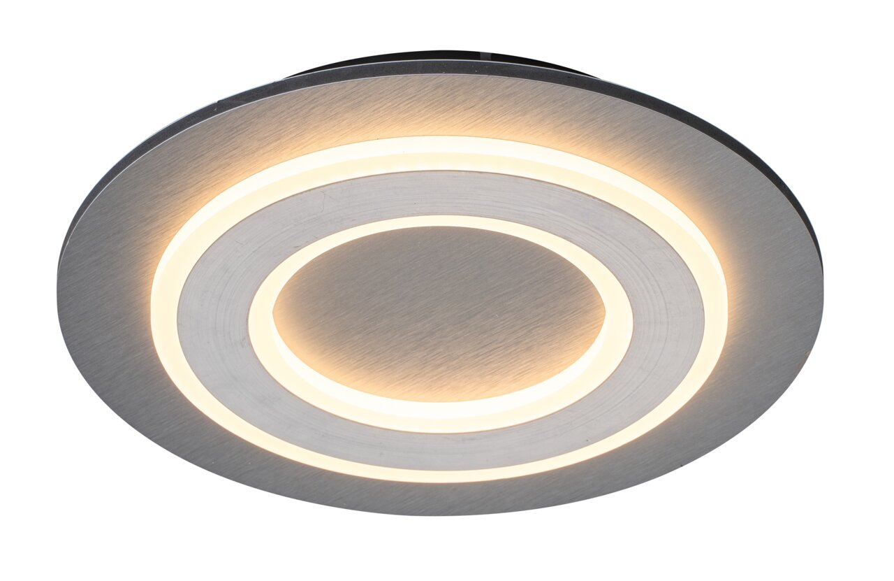 Moderne Deckenleuchte CLEMENS mit kreisförmigem Design, seitliche Perspektive