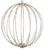 Silberner Lichtball mit Micro-LEDs, seitliche Perspektive