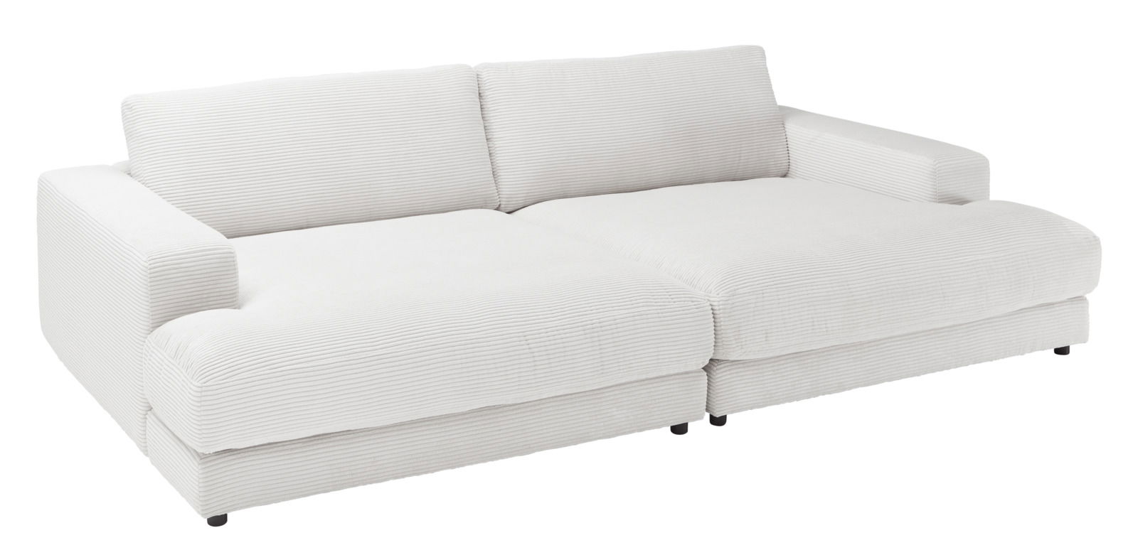 Pure Home Lifestyle Megasofa groß PURE 979 Großes, modernes Megasofa in hellem Stoff mit breiten Armlehnen, von schräg vorne fotografiert.