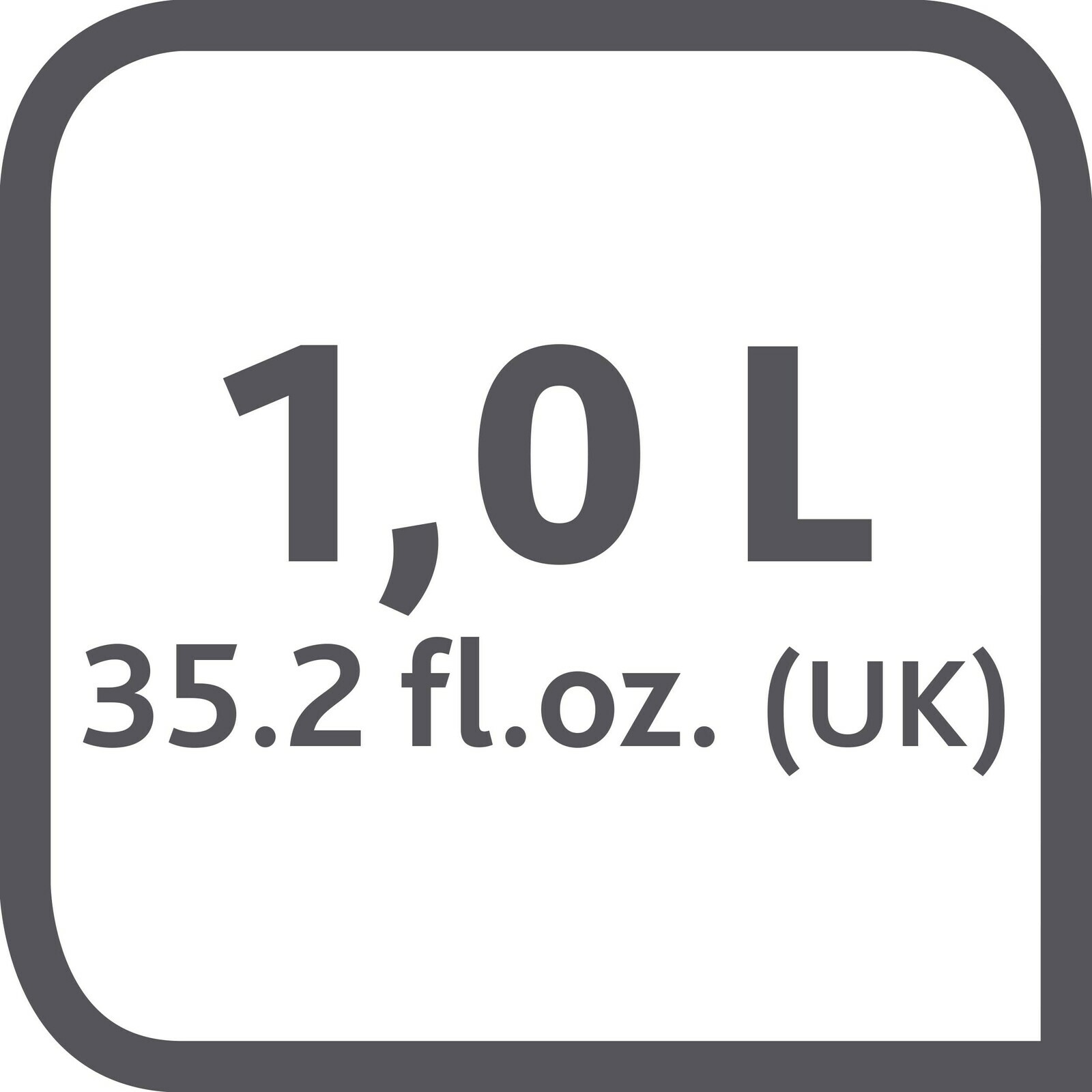 Kapazitätssymbol der Isolierkanne SAMBA hellgrün mit 1,0 Liter oder 35,2 fl. oz. (UK) in Nahaufnahme