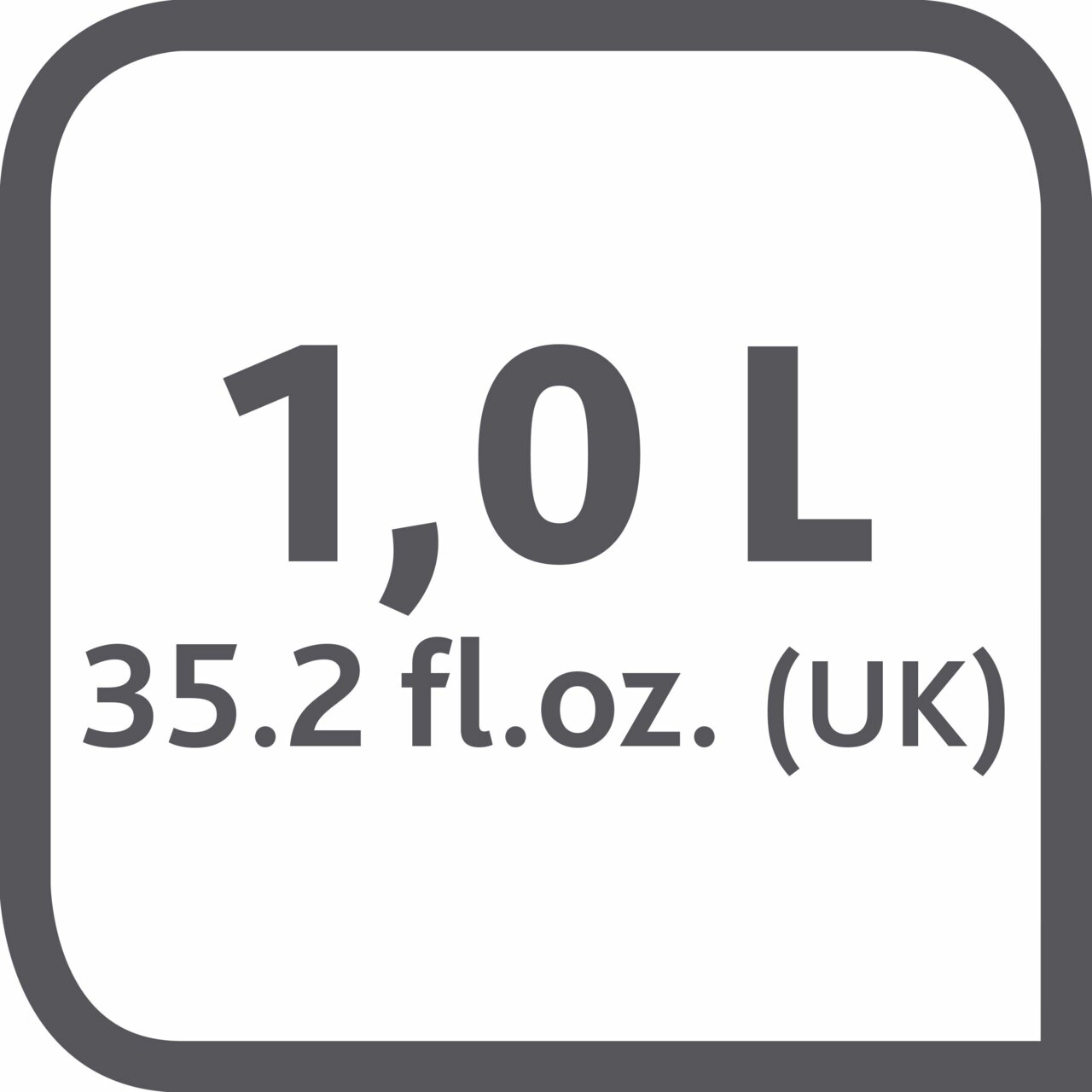 Kapazitätssymbol der Isolierkanne SAMBA hellgrün mit 1,0 Liter oder 35,2 fl. oz. (UK) in Nahaufnahme