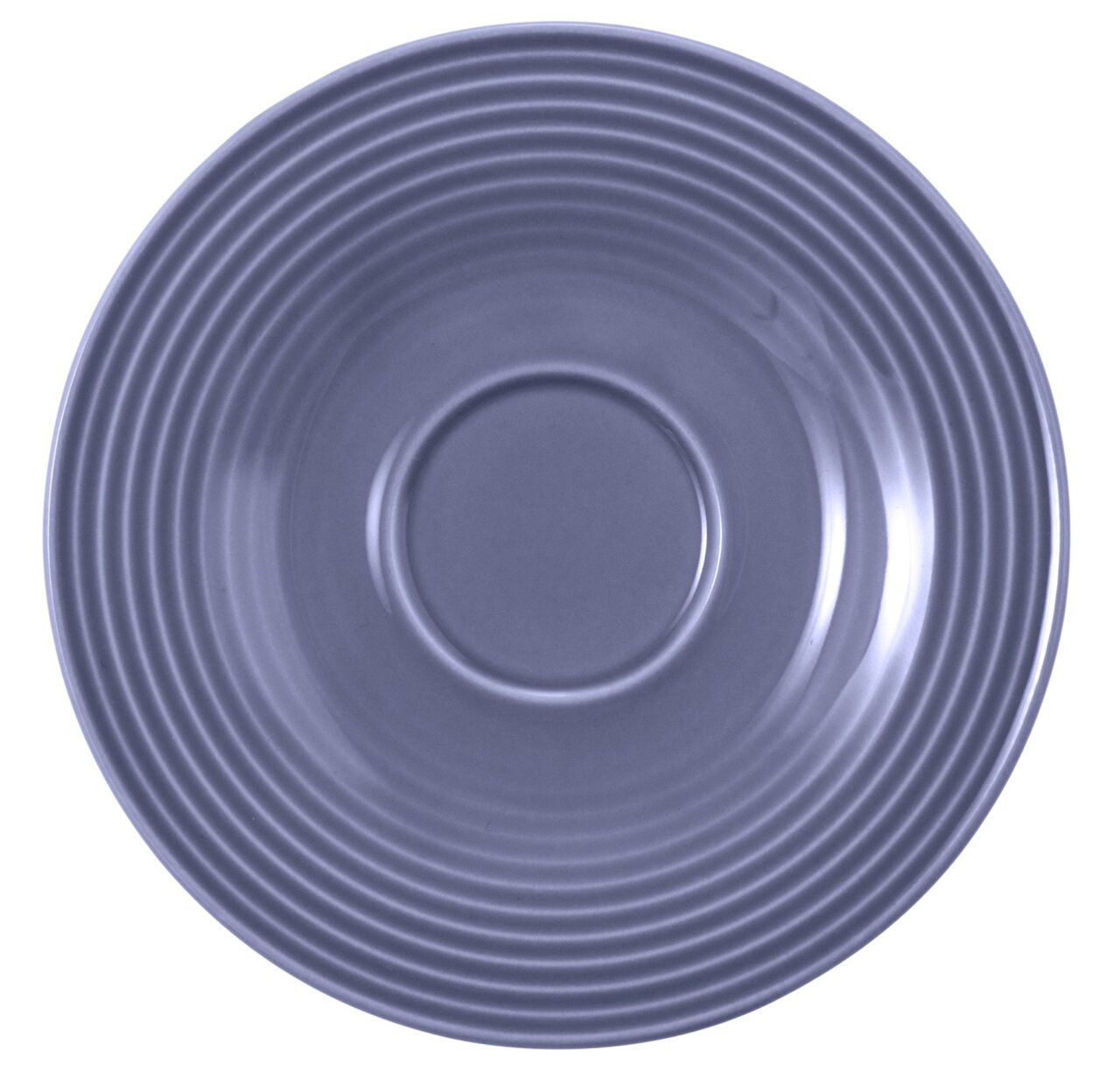 Seltmann Weiden Untertasse BEAT Kleine Kombi-Untertasse, 13,5 cm, in blauer Farbe, von oben betrachtet.