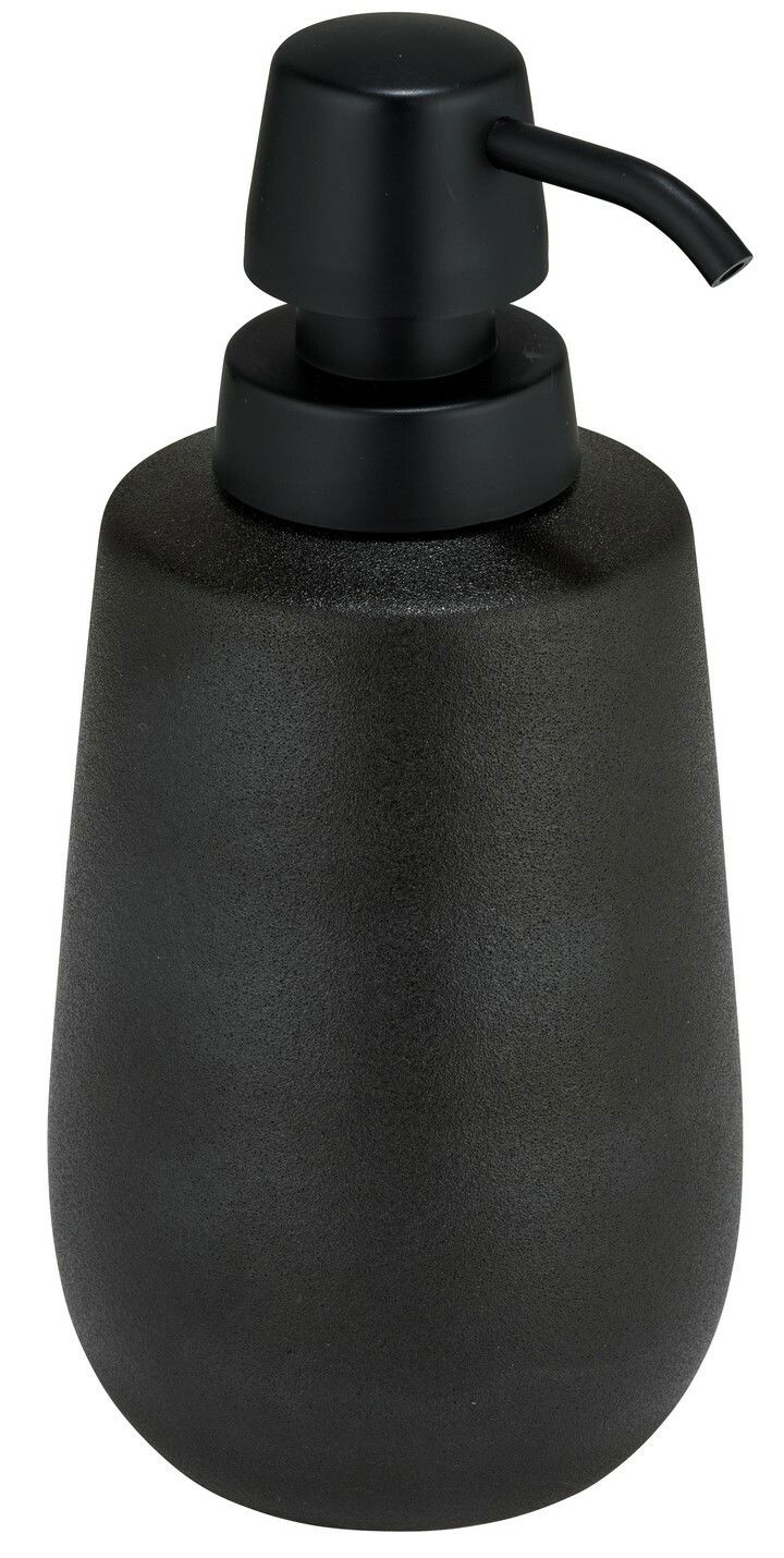 Schwarzer Keramik Seifenspender Nerno in Vorderansicht