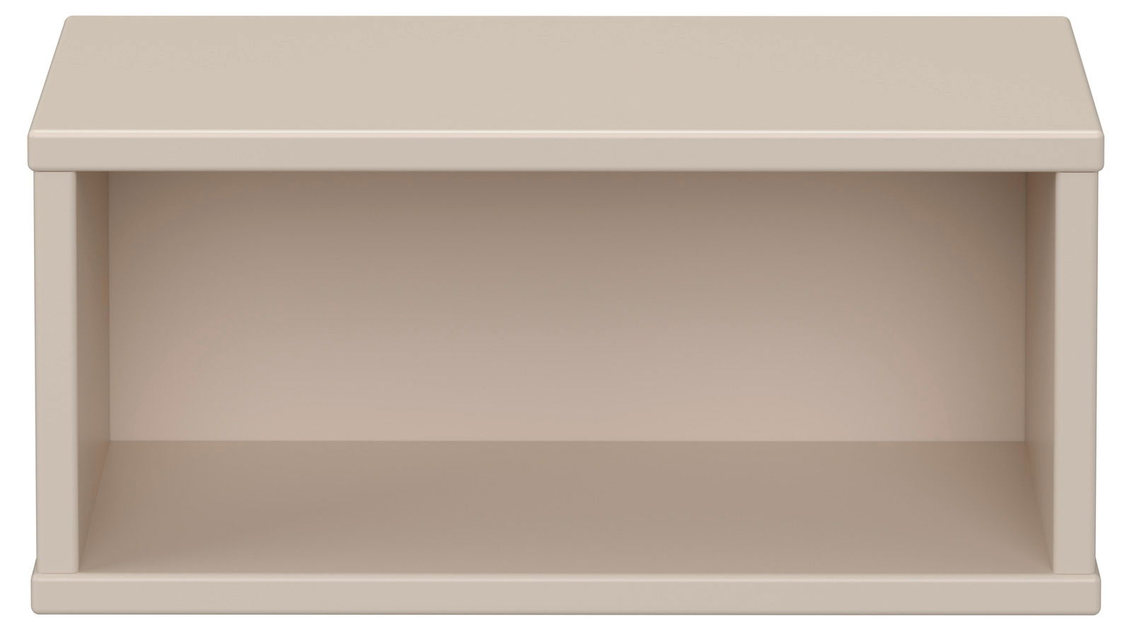Rechteckige Wandbox in Beige, frontal betrachtet