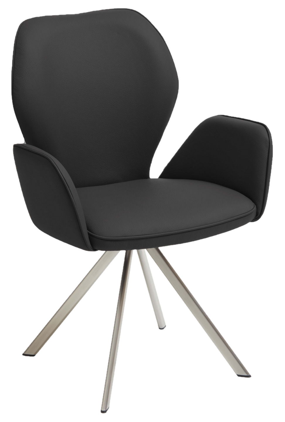 Valdera Sessel COLORADO-TREND-LINE Moderner schwarzer Sessel mit Metallbeinen, seitliche Perspektive