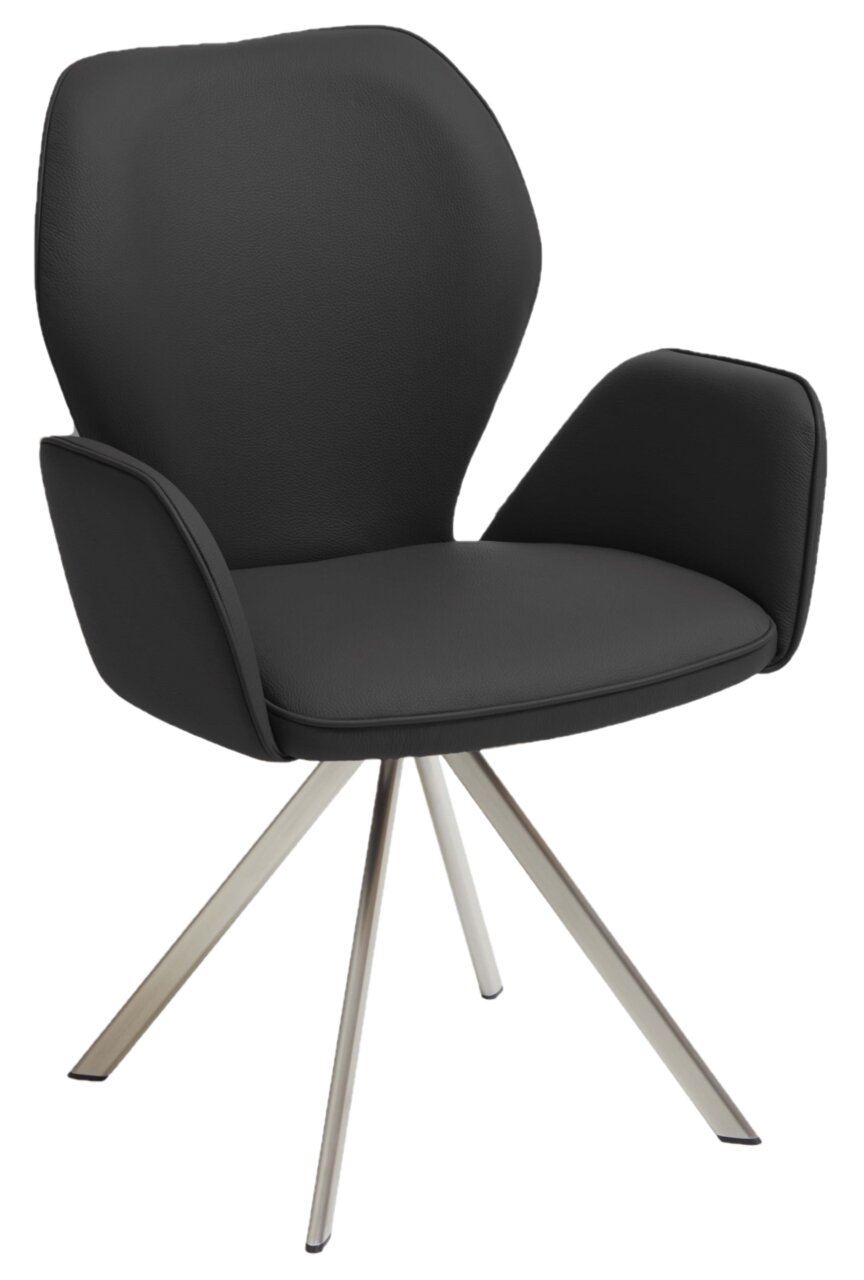 Valdera Sessel COLORADO-TREND-LINE Moderner schwarzer Sessel mit Metallbeinen, seitliche Perspektive