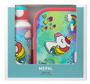 Campus-Set 2-tlg. Einhorn mit bunter Einhorn-Grafik und Regenbogen, Vorderansicht