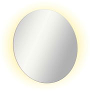 Runder Spiegel mit sanfter Hintergrundbeleuchtung, Frontalansicht
