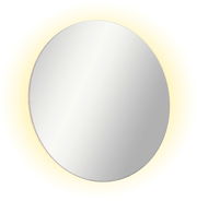 Runder Spiegel mit sanfter Hintergrundbeleuchtung, Frontalansicht