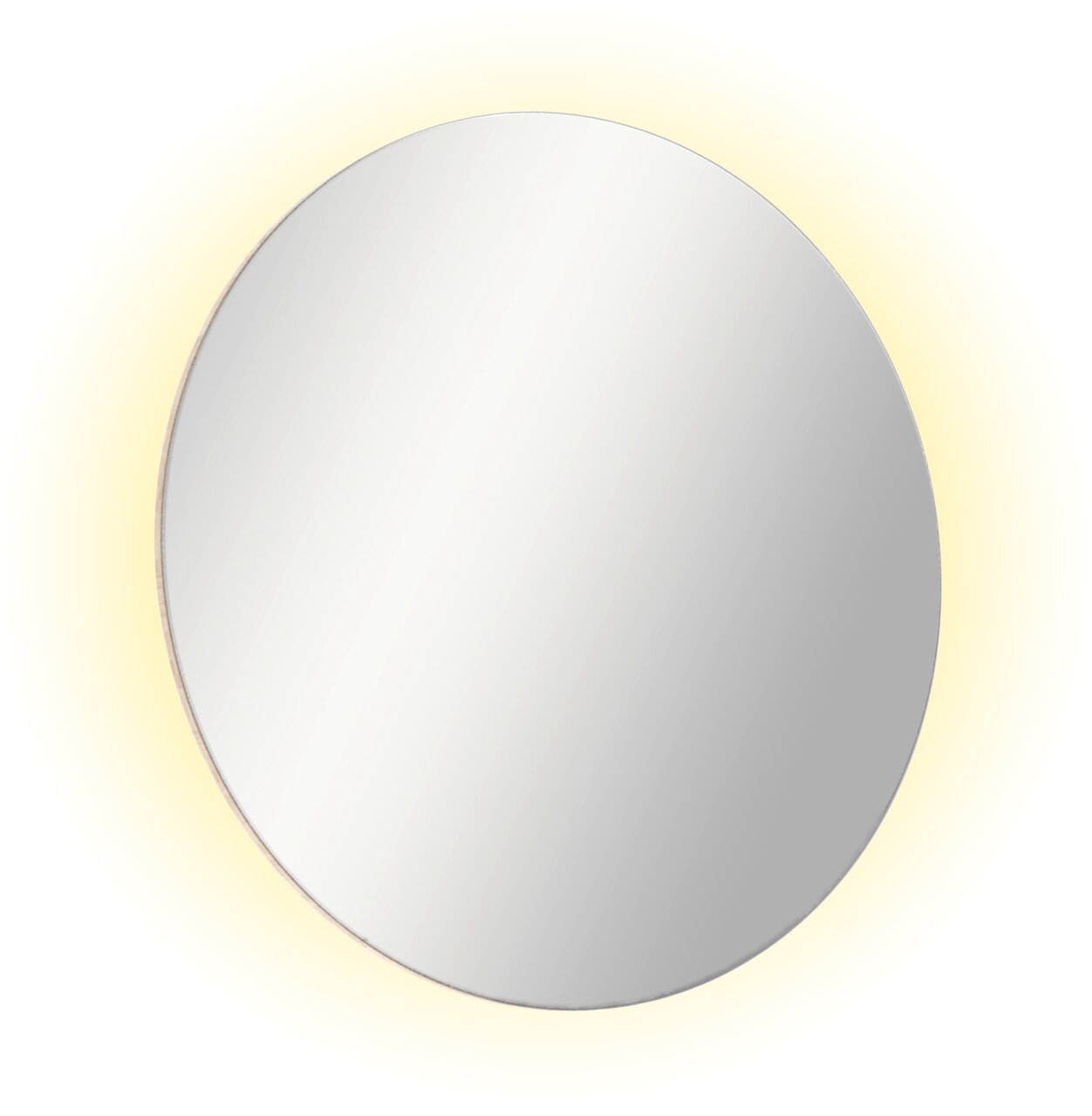 Voleo Spiegel STARLIGHT Runder Spiegel mit sanfter Hintergrundbeleuchtung, Frontalansicht