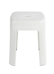 Weißer Badhocker Alaska aus Kunststoff, frontal abgebildet