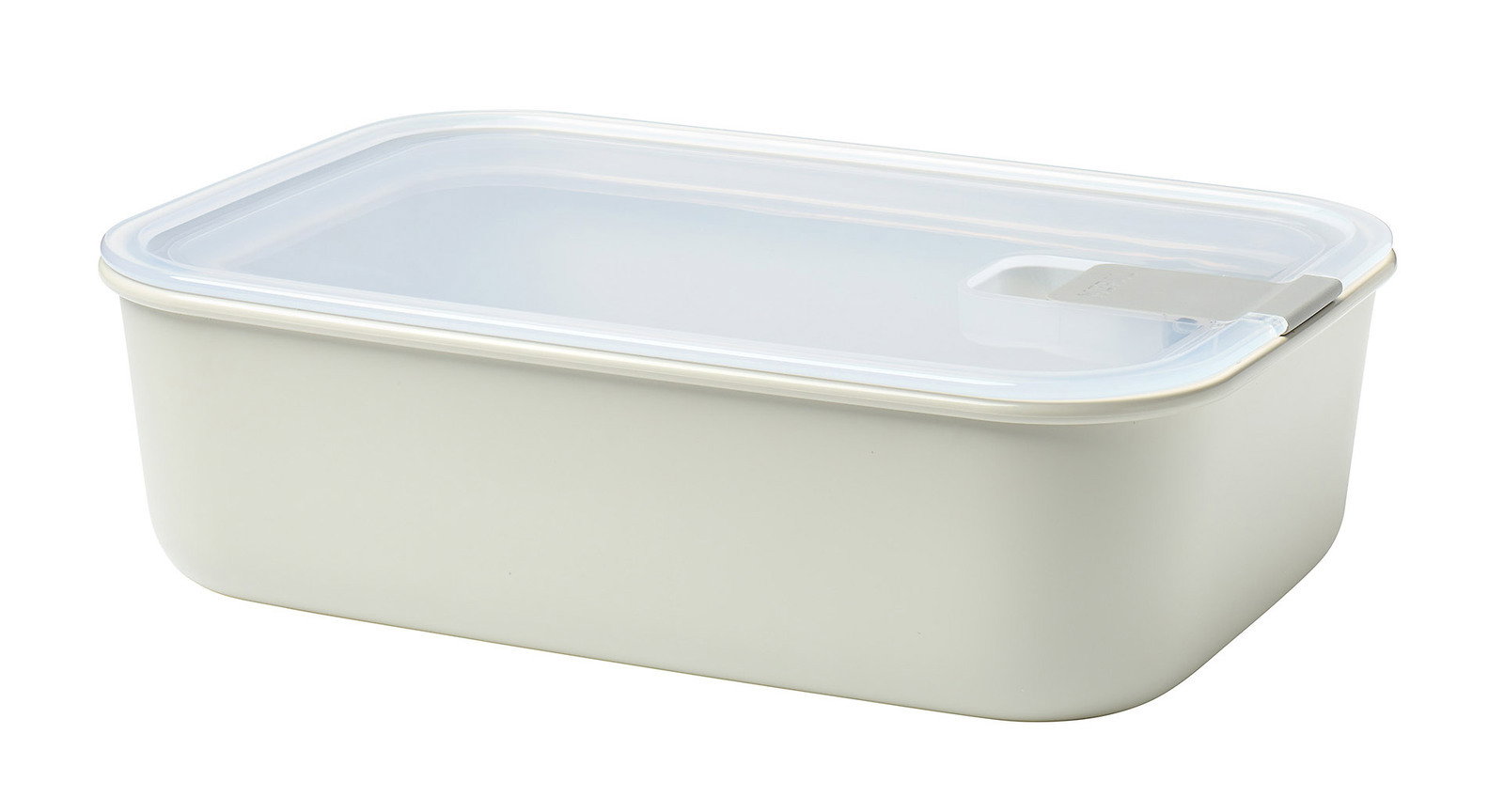 Rechteckige Frischhaltedose Easyclip 1500 mit transparentem Deckel, seitliche Perspektive