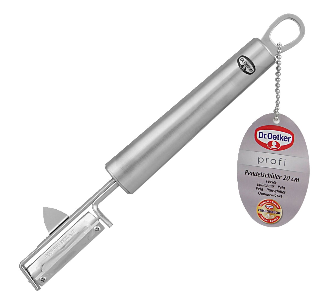 Professionele schilmes van 20 cm van Dr. Oetker, van roestvrij staal, zijaanzicht