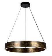 Moderne LED-hanglamp in ringvorm met antieke afwerking, zijaanzicht