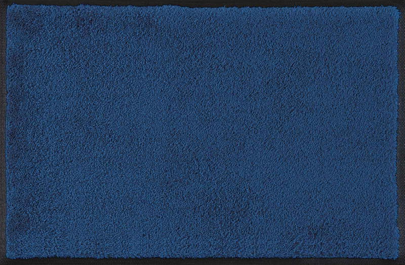 Blaue Fußmatte in rechteckiger Form, Draufsicht