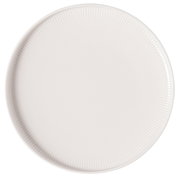 Weißer Frühstücksteller Afina 22cm mit feiner Rillenstruktur, Draufsicht