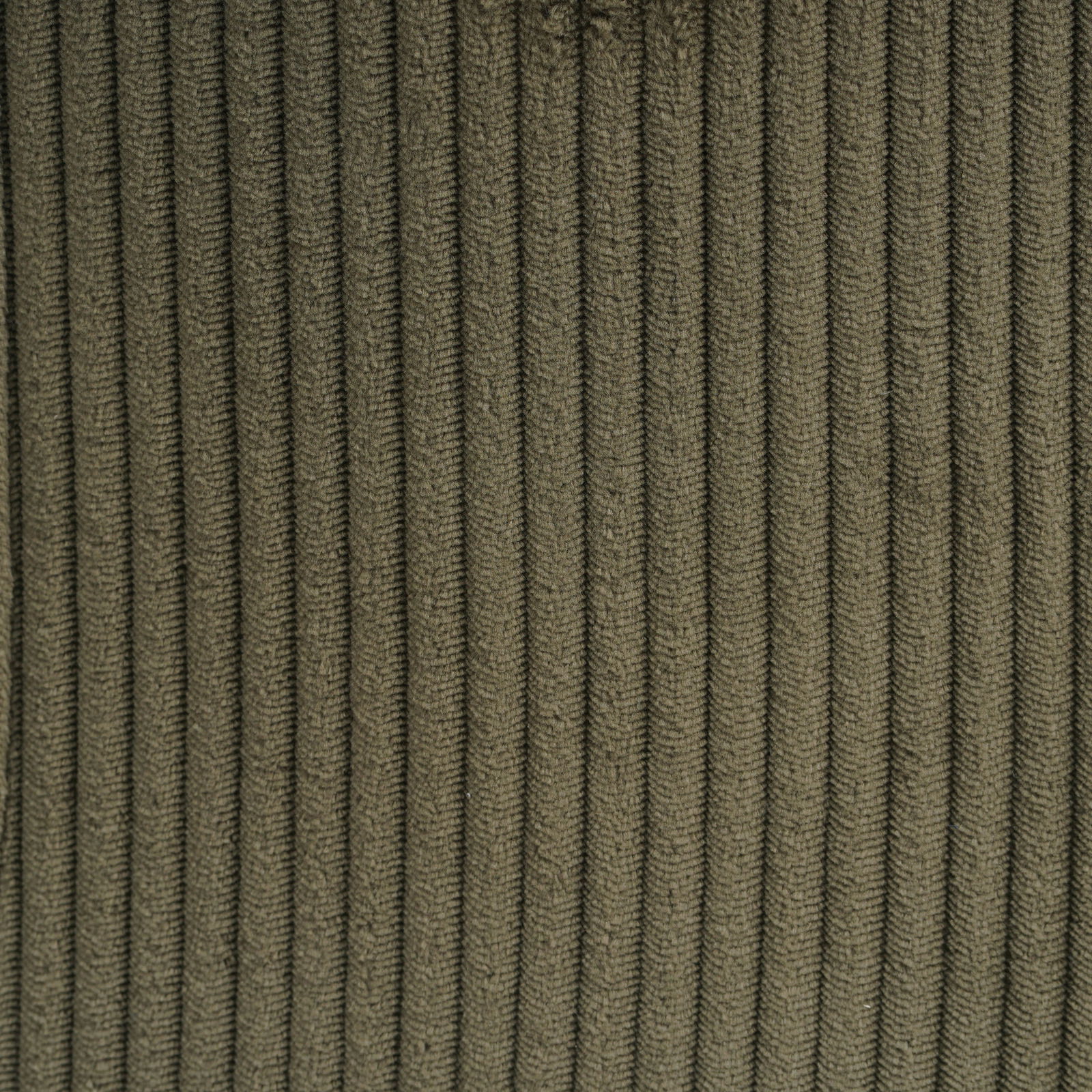 Z2 Schwingstuhl GREGORIO Nahaufnahme eines olivgrünen, gerippten Stoffes, möglicherweise für einen Schwingstuhlbezug.