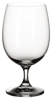 Eleganter Wasserkelch aus klarem Glas, frontal abgebildet.