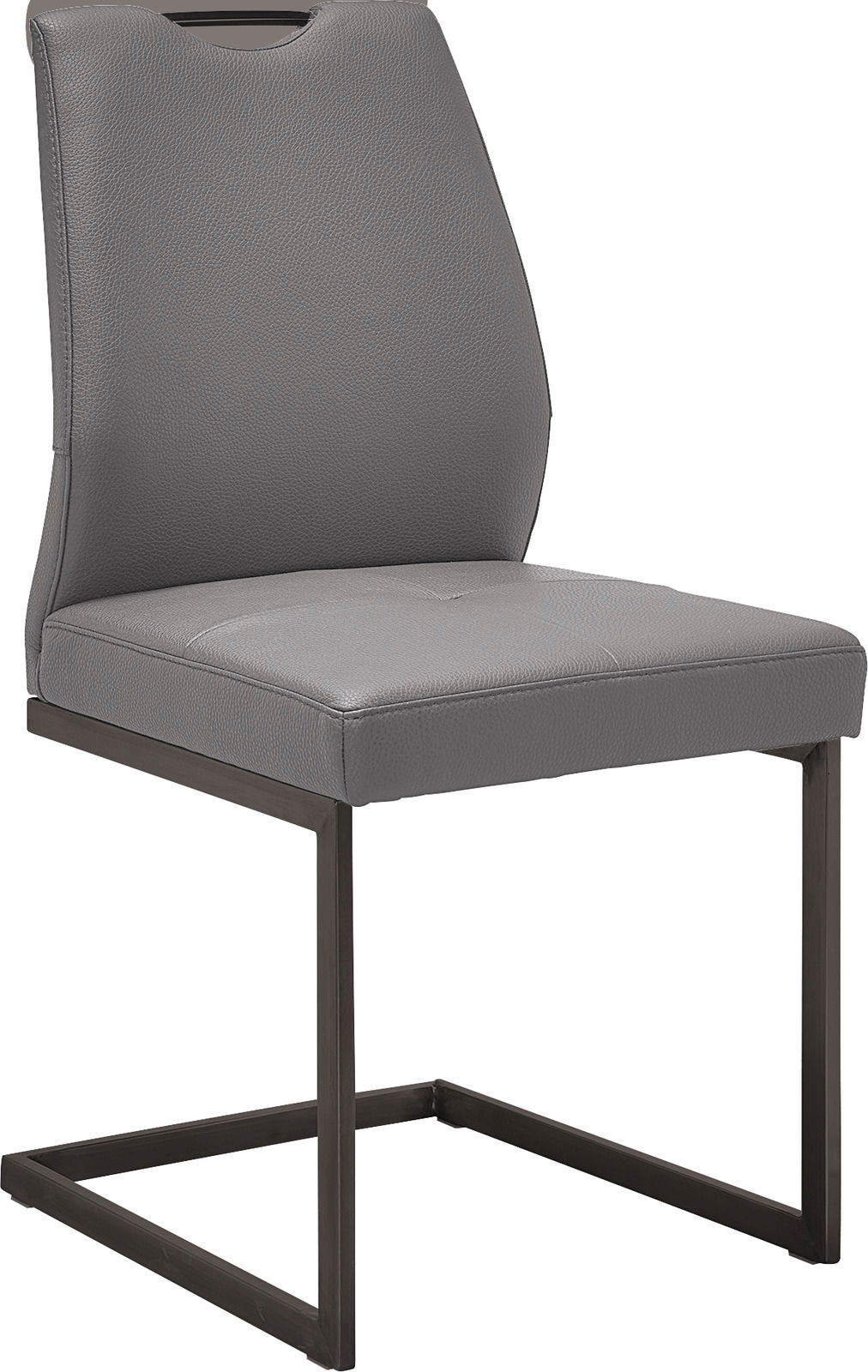 Dieter Knoll Schwingstuhl LIMONE Grauer Schwingstuhl mit Metallgestell, seitliche Perspektive