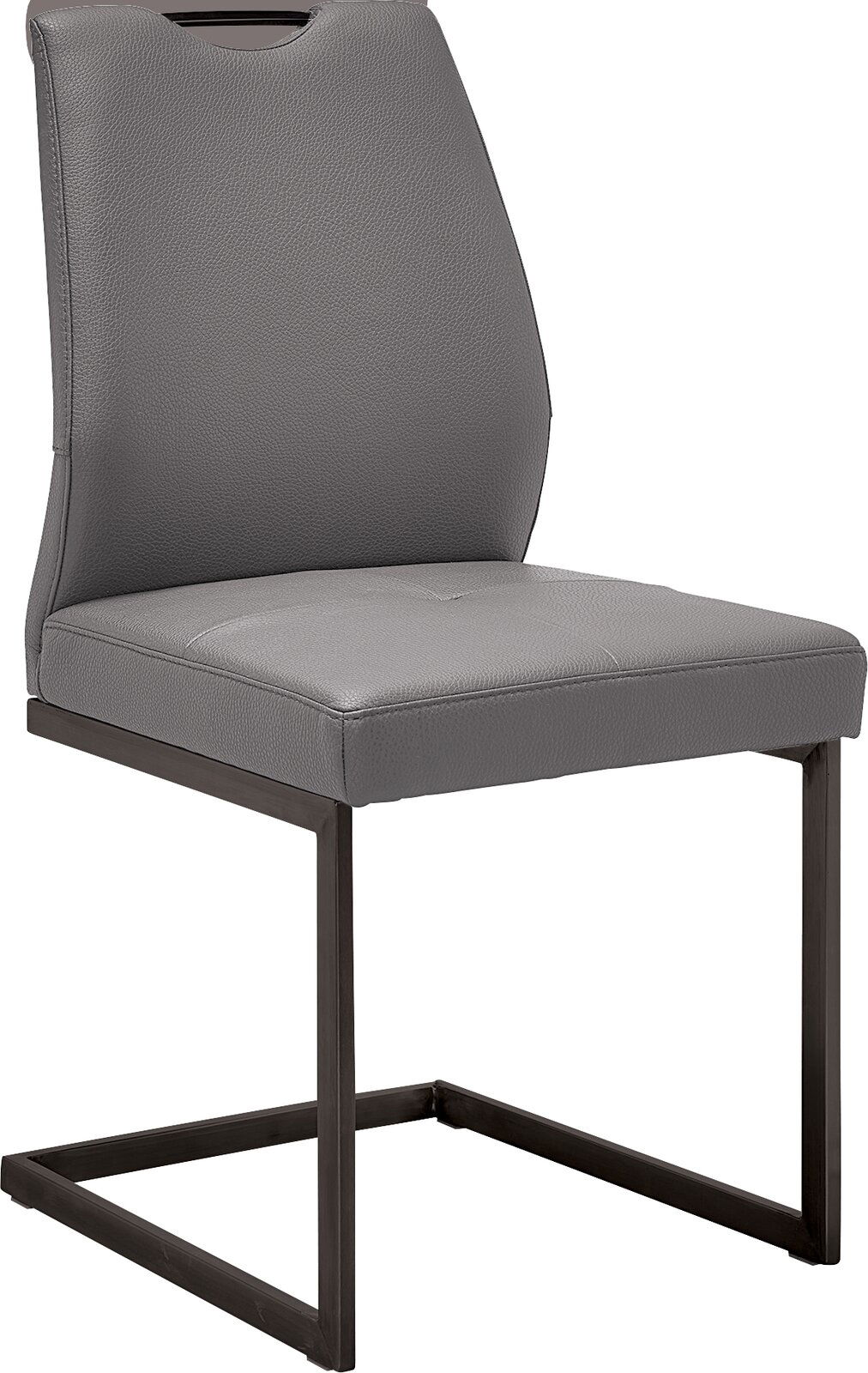 Dieter Knoll Schwingstuhl LIMONE Grauer Schwingstuhl mit Metallgestell, seitliche Perspektive