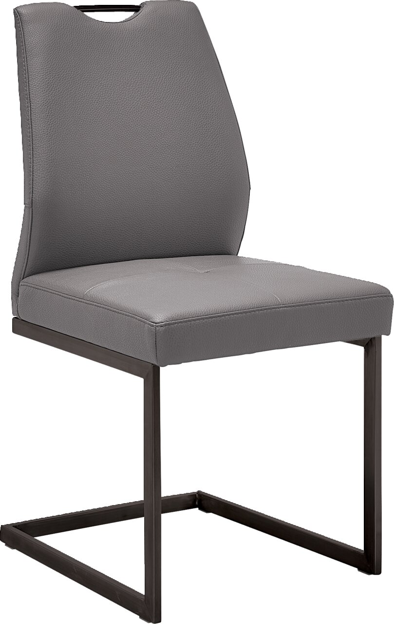 Dieter Knoll Schwingstuhl LIMONE Grauer Schwingstuhl mit Metallgestell, seitliche Perspektive