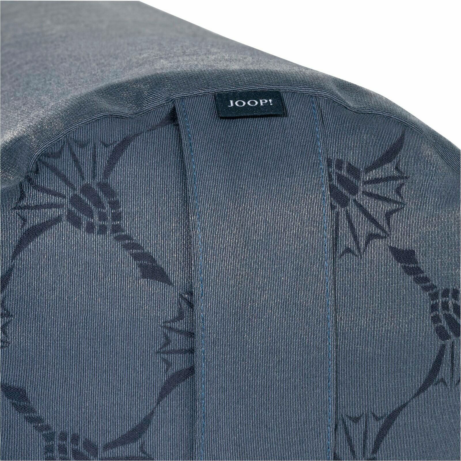 JOOP! Yogarolle J!ACTIVE Graue Yogarolle mit floralem Muster und JOOP! Logo, Nahaufnahme der Seite