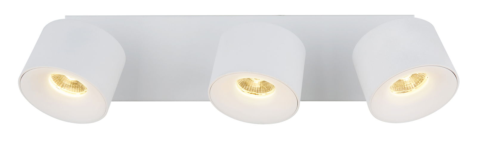 Dreifacher LED Strahler in Weiß, frontale Ansicht