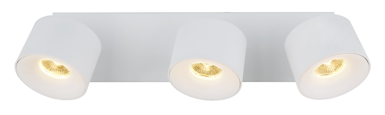 Dreifacher LED Strahler in Weiß, frontale Ansicht