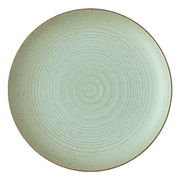 Grüner Frühstücksteller mit kreisförmigem Muster, Draufsicht