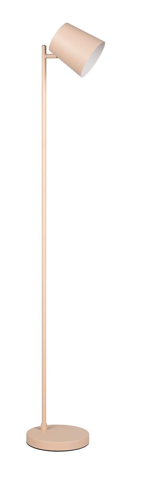 Moderne Akku-Stehleuchte in Beige, seitliche Perspektive