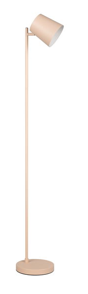 Moderne Akku-Stehleuchte in Beige, seitliche Perspektive