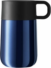 Impulse Travel Mug 0,3 l Cromar in blauw met zwarte deksel, zijaanzicht