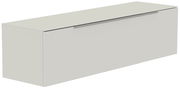 Hänge-Lowboard in hellem Grau, seitliche Perspektive