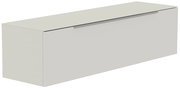 Hänge-Lowboard in hellem Grau, seitliche Perspektive