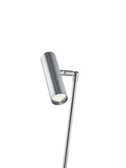 Moderne LED-tafellamp in zilverkleur, zijaanzicht
